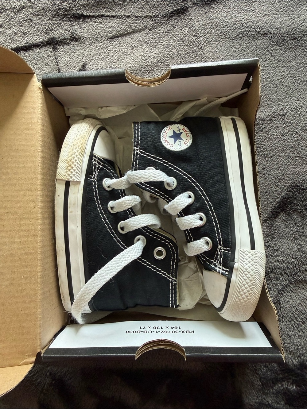 Converse Kids Black & White High-Top Sneakers - Picture 3 of 6